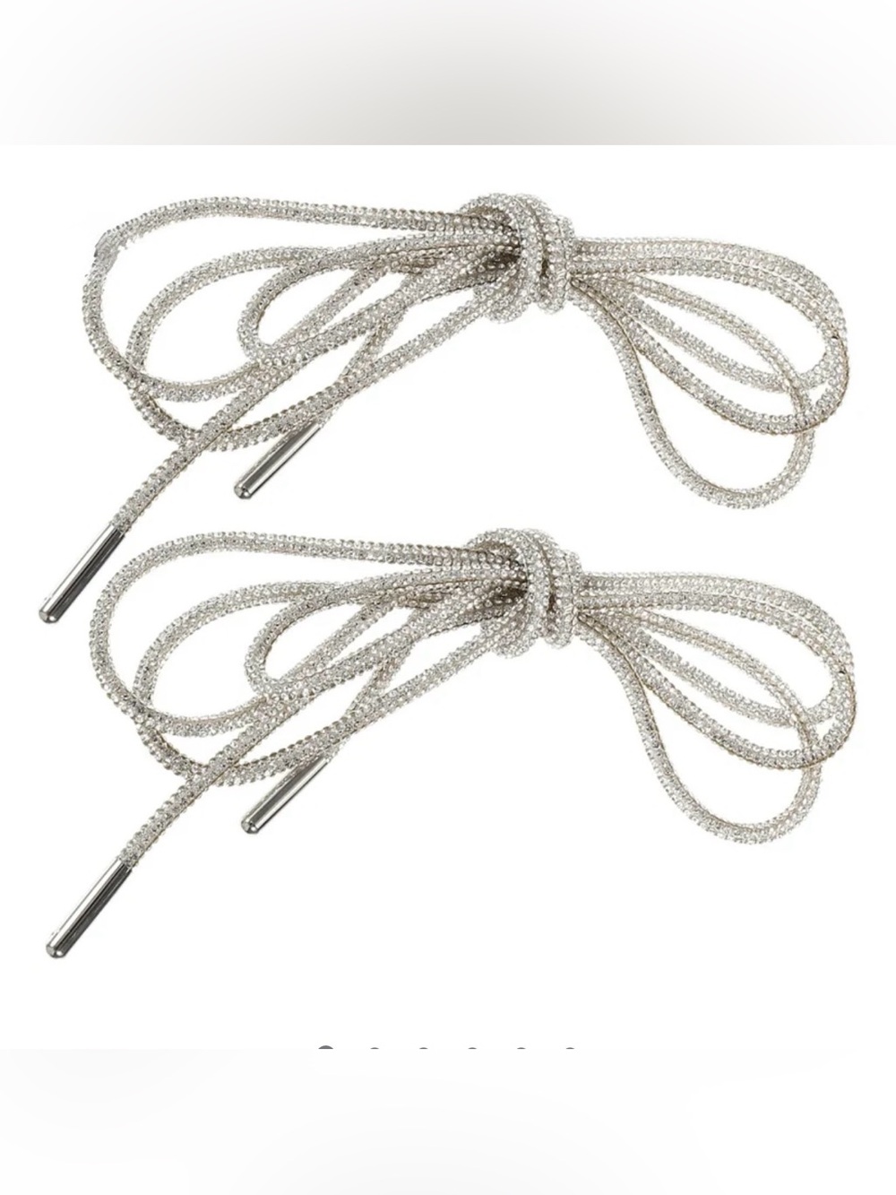 Sparkling Silver Rhinestone Lace-Up Shoe Strings - Women Accessories